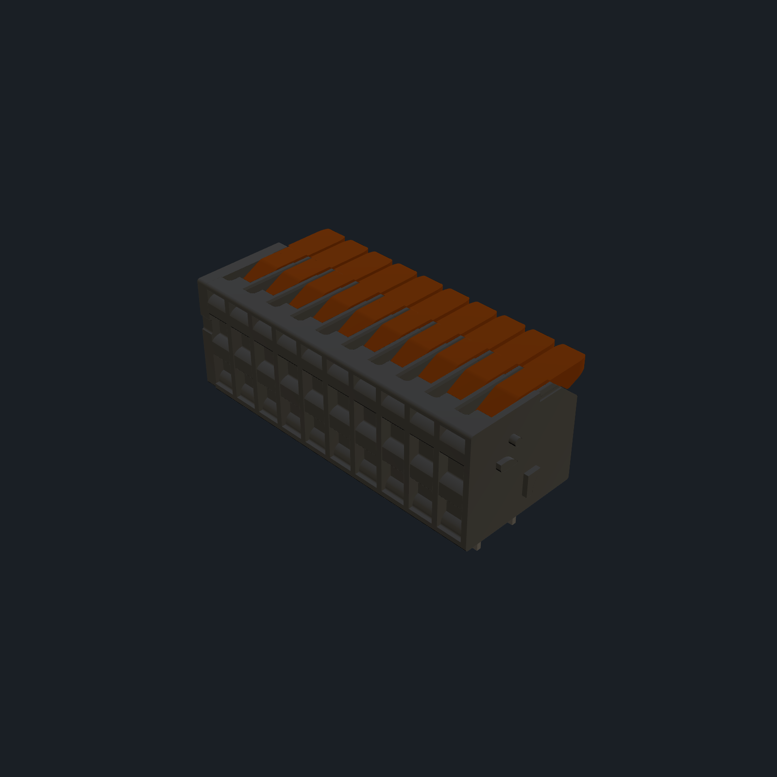 WAGO 2601-1110 — PCB Terminal Block (10-pos, 3.5 mm pitch, horizontal)
