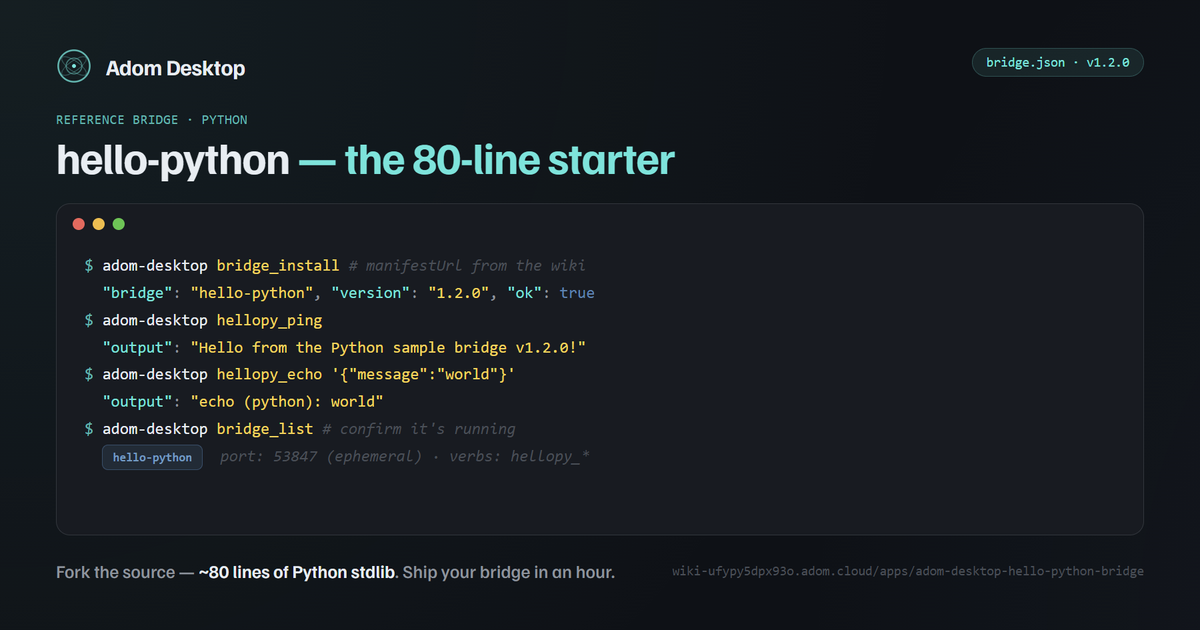 Sample bridge: hello-python