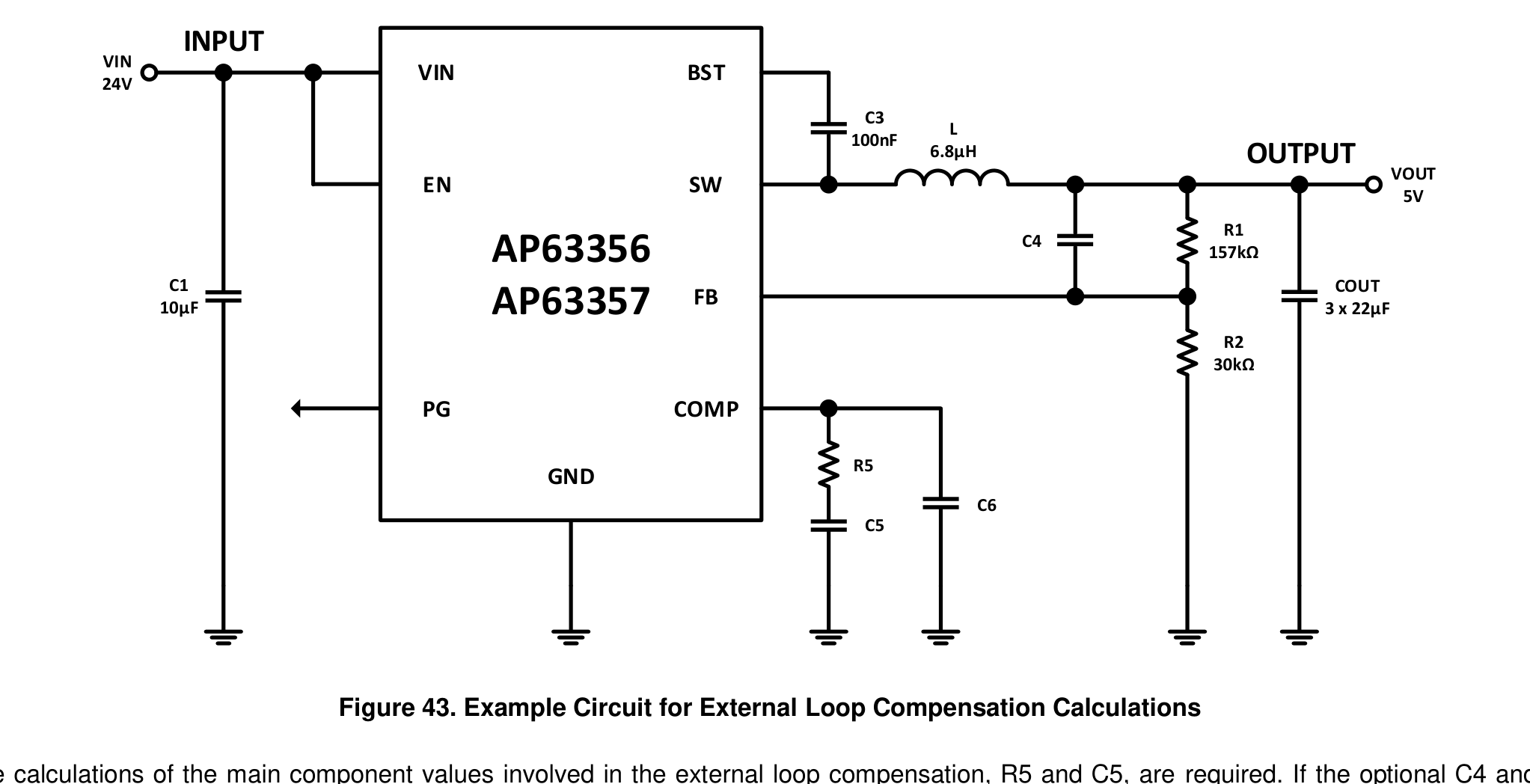 fig43 example circuit for external loop compensation cal