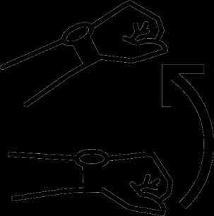 Push arm down / pivot up gesture