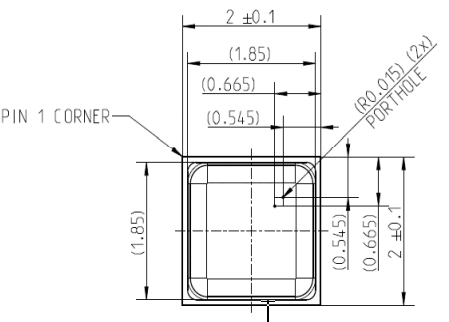 Package dimensions (top view)