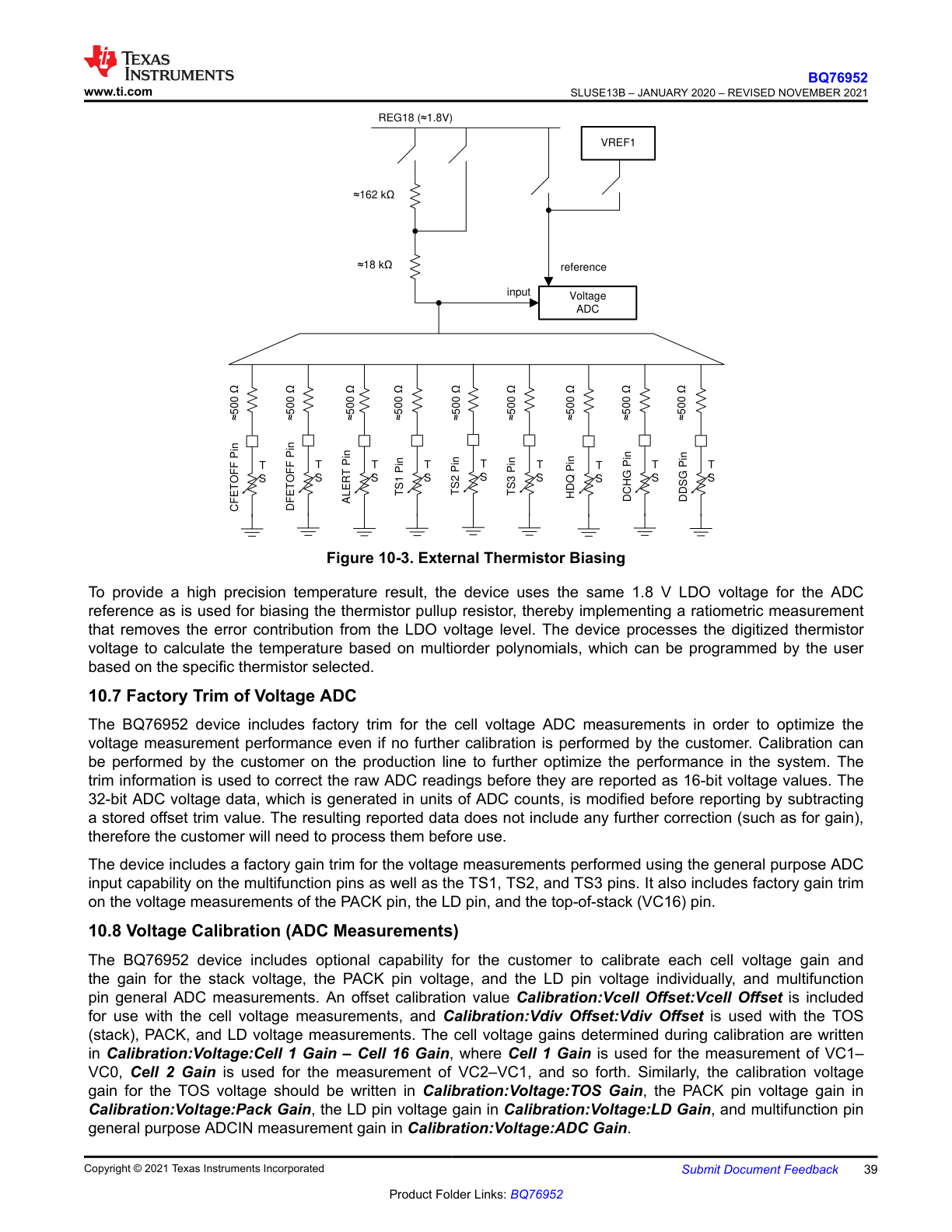 External thermistor biasing example