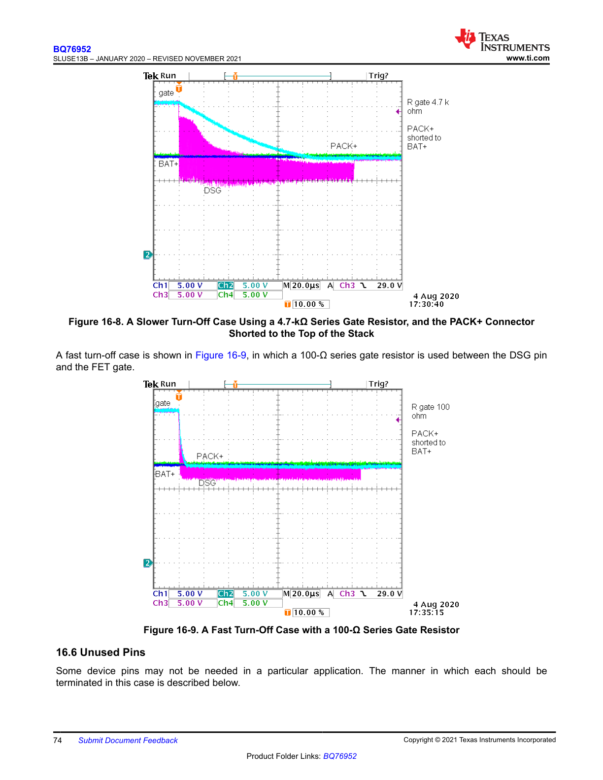 Slow and fast DSG FET turn-off cases