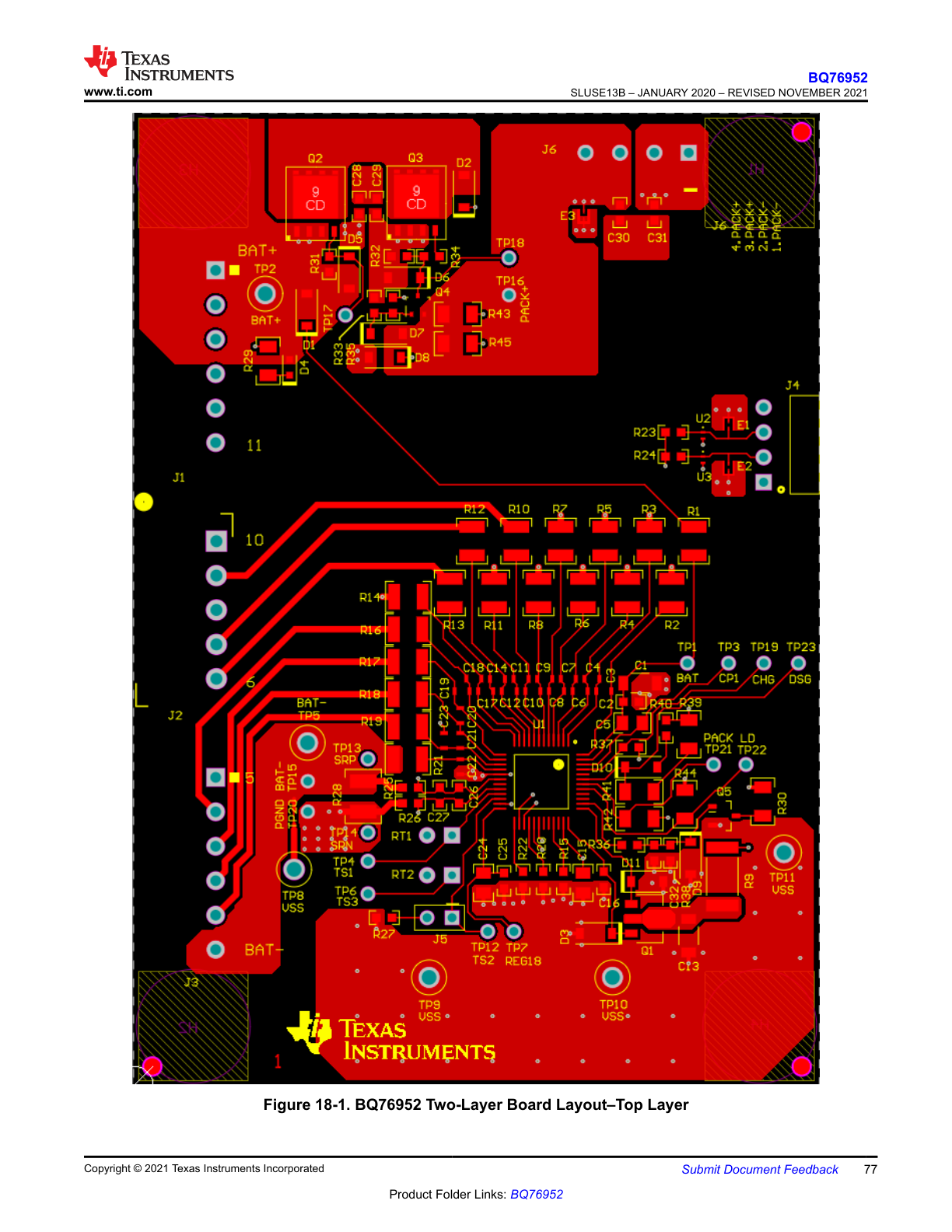 Two-layer board layout top layer page