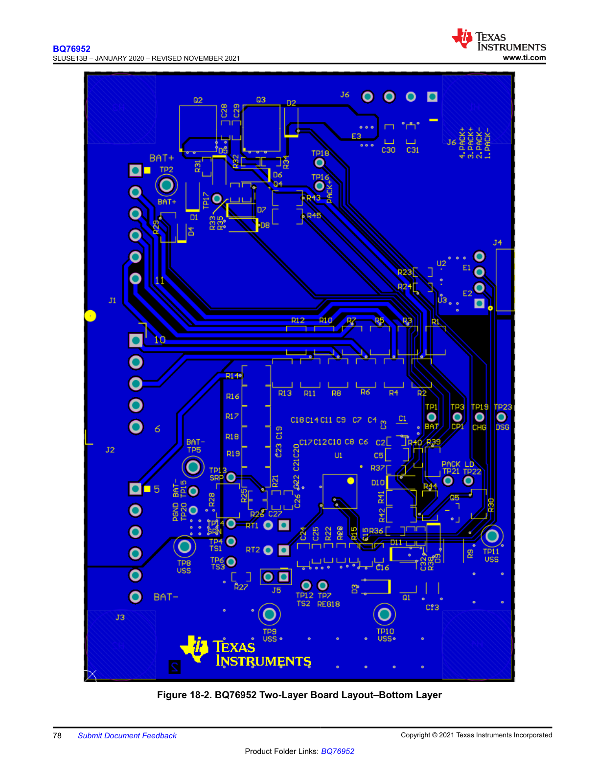 Two-layer board layout bottom layer